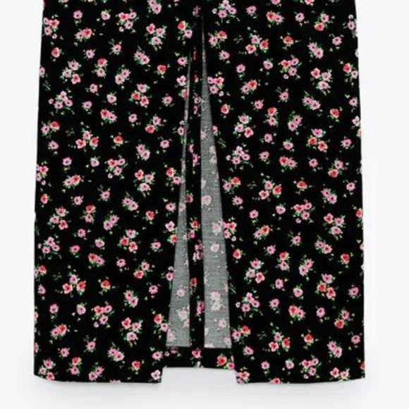 ZARA PRINTED LINEN BLEND SKIRT NWT - Picture 3 of 3